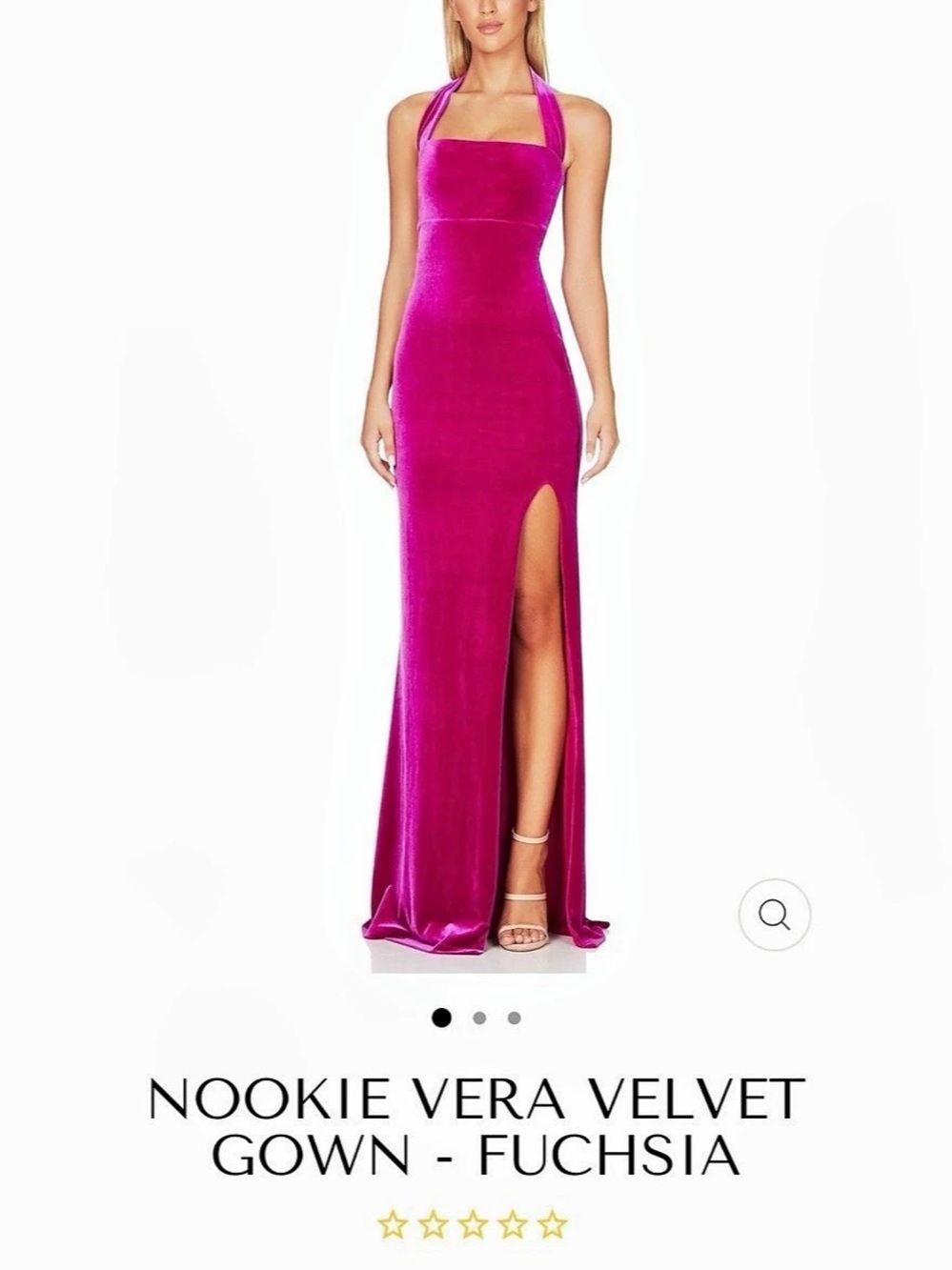 NWT Nookie Vera Velvet Gown Velvet Maxi Gown in fuchsia